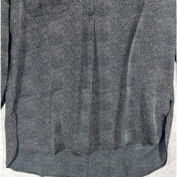 NWT BISHOP + YOUNG Women's Satin Black Polka Dots Long Sleeve Blouse Sz L - Picture 9 of 14